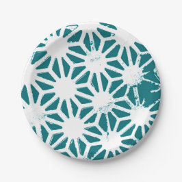 Prato De Papel Padrão geométrico em teares e brancos