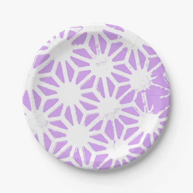 Prato De Papel Padrão geométrico lilac (Frente)