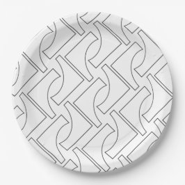 Prato De Papel Padrão Geométrico Moderno da Tendy