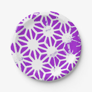 Prato De Papel Padrão geométrico roxo real