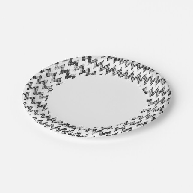 Prato De Papel Padrão geométrico zigzag (Inclinado)