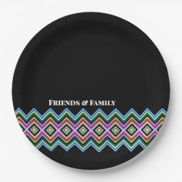 Prato De Papel Padrão Moderno com Preto