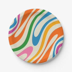 Prato De Papel Padrão retrorreflector de Abstrato com cores diver