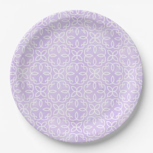 Prato De Papel Padrão Roxo