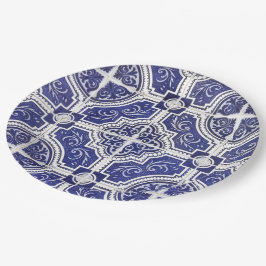 Prato De Papel Padrão Rustic Vintage - Azulejos Portugueses - Azu