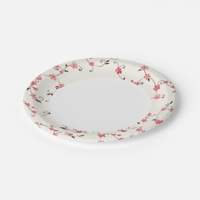 Prato De Papel Padrão sem costura de aquarela com primavera com e (Inclinado)