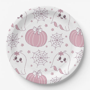 Prato De Papel Padrão Soft Goth Pastel de Halloween