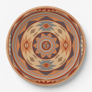 Prato De Papel Padrão Sudoeste Design Tan