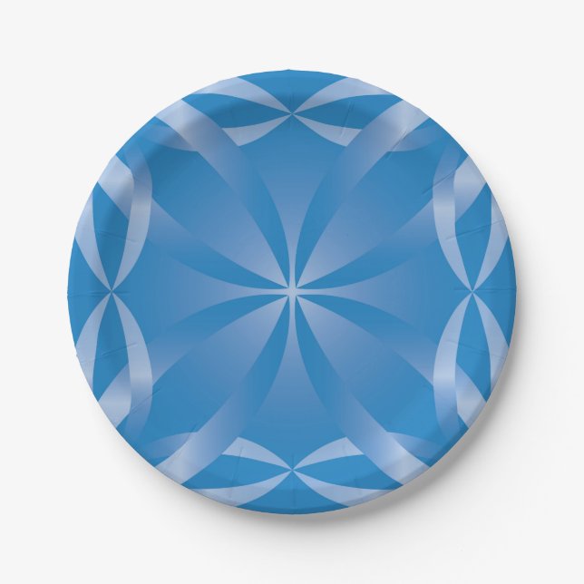 Prato De Papel padrão topaz azul (Frente)