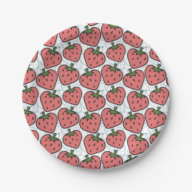 Prato De Papel padrão uniforme de fruta | Padrão da superfície da (Frente)