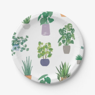 Prato De Papel Padrão vegetal