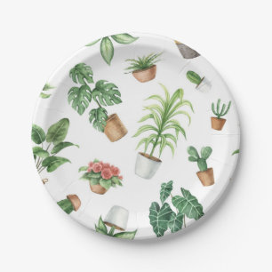 Prato De Papel Padrão vegetal