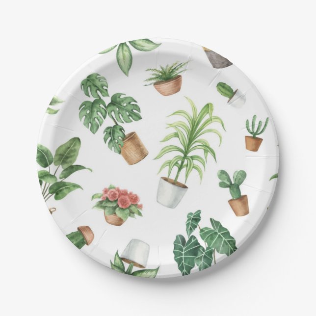 Prato De Papel Padrão vegetal (Frente)