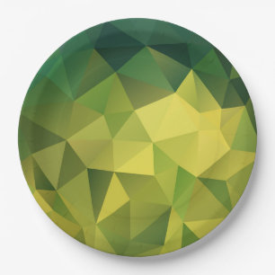 Prato De Papel Padrão verde amarelo