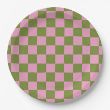 Padrão Xadrez Quadriculado Rosa Verde