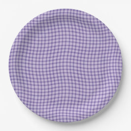 Prato De Papel Padrão Xadrez Quadriculado Roxo Seamless