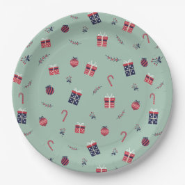 Prato De Papel Padrões de ornamentos de Natal Bonito