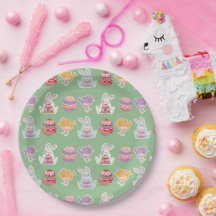 Padrões de páscoa Laurel Green Paper Plates