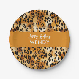 Prato De Papel Padrões de peles de animais Safari Leopardo ou Che