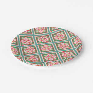 Prato De Papel Padrões Florais Rosa Trellis Vintage Flor