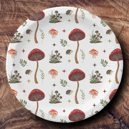 Prato De Papel Padrões para fadas de madeira de mushroom Cottagec