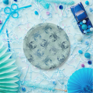 Prato De Papel Padrões Tie Dye De Caranguejos