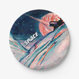 Prato De Papel Página inicial do futuro no espaço