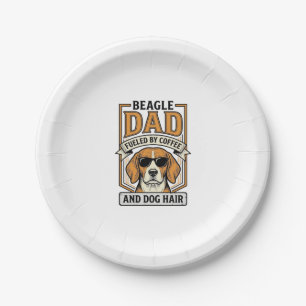 Prato De Papel Pai Beagle Motivado por Café e Camisa de Cabelo de