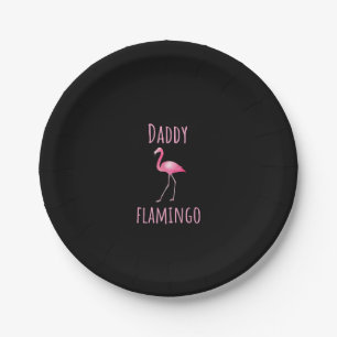 Prato De Papel Pai Flamingo Flamingo Verão Pássaro Rosa