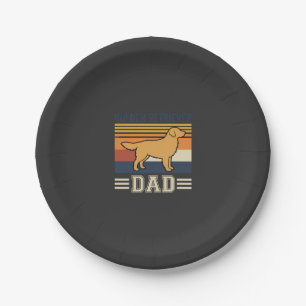 Prato De Papel Pai Golden Retriever Cão Retro