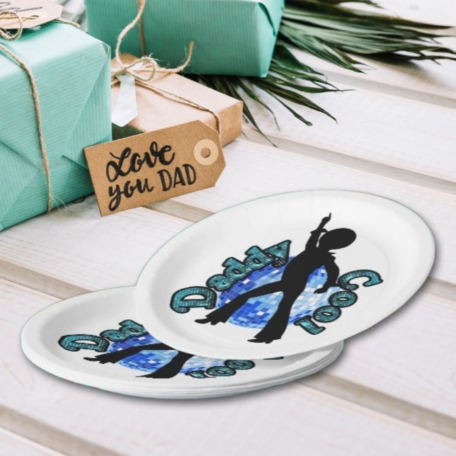 Prato De Papel Pai Legal Dança de Disco Papelão no Dia Pai (Criador carregado)