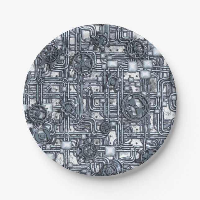 Prato De Papel Painel de galhardetes - Ursos e Tubos - Aço (Frente)