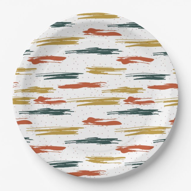 Prato De Papel Paint Abstrato Pattern (Frente)