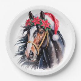 Prato De Papel Paint Horse Christmas Paper Plate
