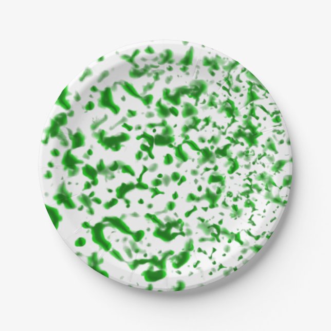 Prato De Papel Paint Spatter Green (Frente)