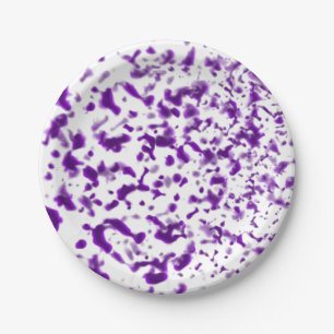 Prato De Papel Paint Spatter Roxo