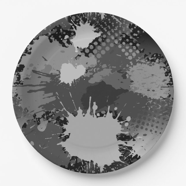 Prato De Papel Paint Splash Patterno 2 (Frente)