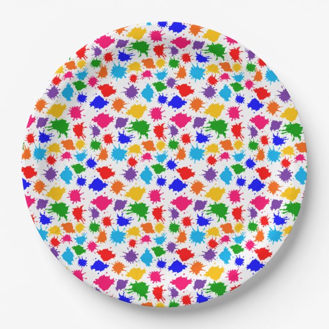 Prato De Papel Paint Splats (Frente)