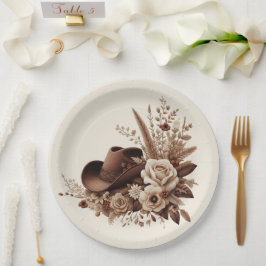 Prato De Papel País Elegante Moderno Ocidental- Floral