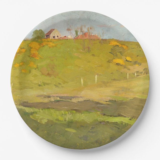 Prato De Papel Paisagem rural francesa (por Georg Pauli) (Frente)