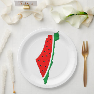 Prato De Papel Palestina - Mapa Watermelon - Símbolo da liberdade