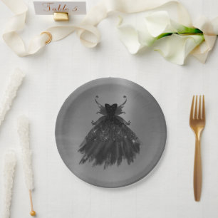 Prato De Papel Palhaço preto de fada gótica Vampy Glam Gótico S