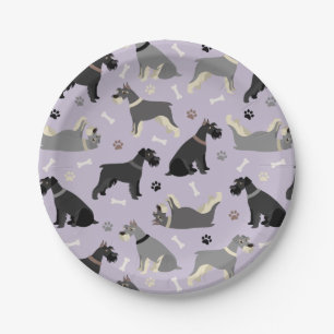 Prato De Papel Palhetas e placas de papel para ossos Schnauzer