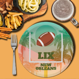 Prato De Papel Palm Trees e Partido de Futebol