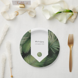 Prato De Papel Palma Tropical Deixa Casamento Verde