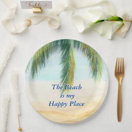 Prato De Papel Palmeira em um dia ensolarado na praia