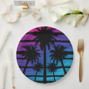 Prato De Papel Palmeira Praia Havaiana Férias de Verão