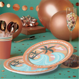 Prato De Papel Palmeiras tropicais das ilhas havaianas