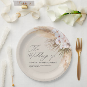 Prato De Papel Pampas herbácea seca guião botânica boho casamento