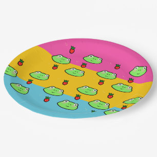 Prato De Papel Pansexual Flag Frogcore e Strawberry Lover